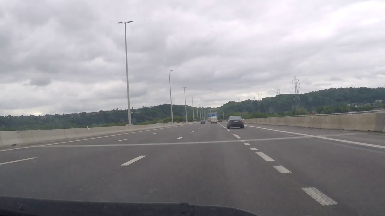 Belgium by Autoroute - Liege A3 E40 J35 and 35