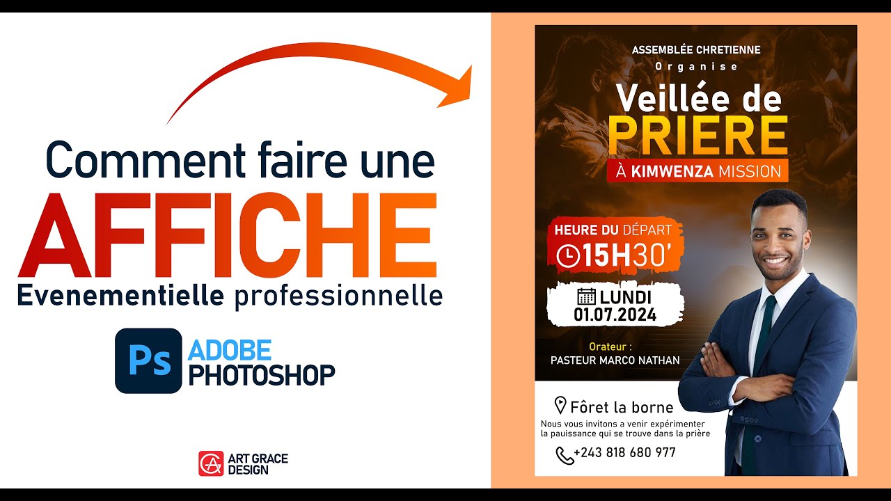 comment créer une affiche événementielle professionnelle sur adobe photoshop | Tutoriel Complet