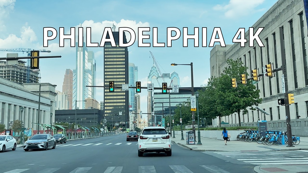 Philadelphia 4K - Driving Downtown - Summer 2024 - USA
