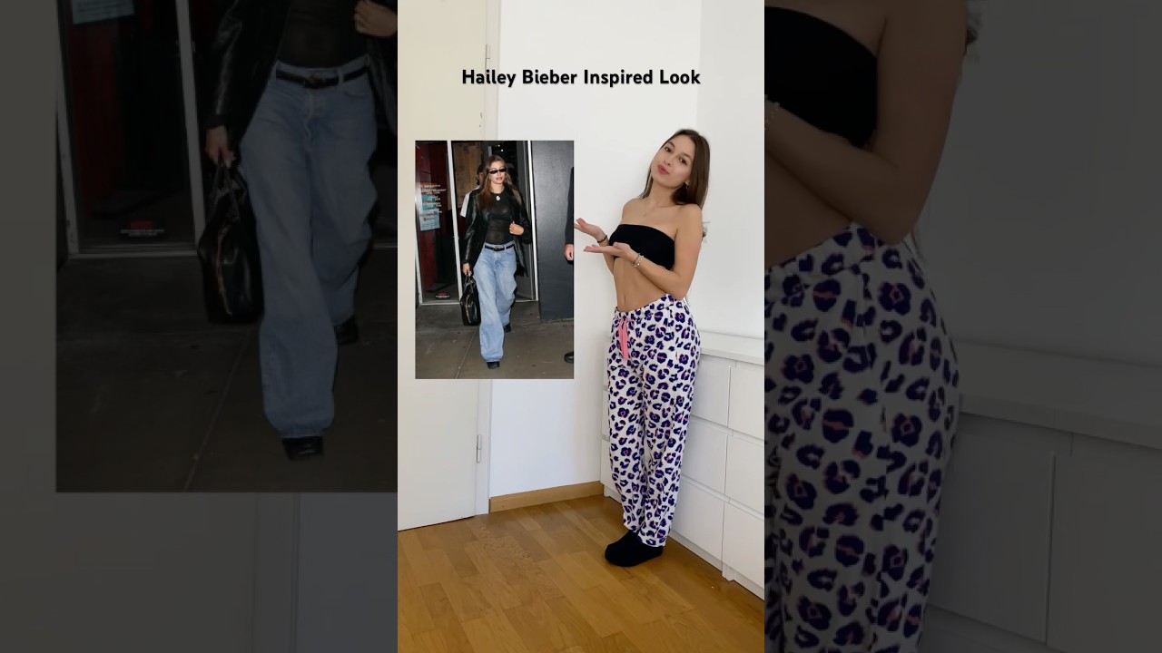 Hailey Bieber Inspired Look🖤 #haileybeiber #outfitideas #ootd #styleinspo #styleideas