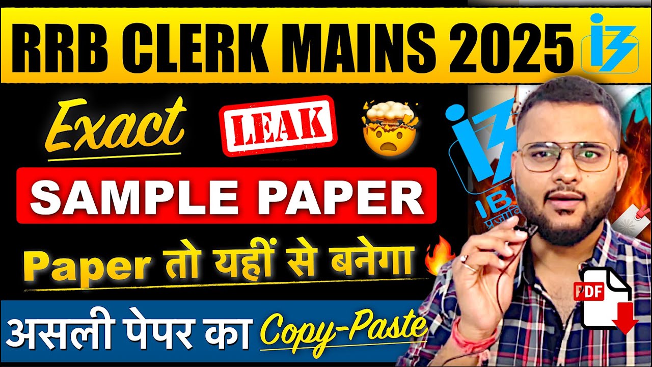 🔥RRB Clerk Mains Complete Mock Test in1 Class | RRB Clerk Mains 2025 by Chirag Chopra Sir