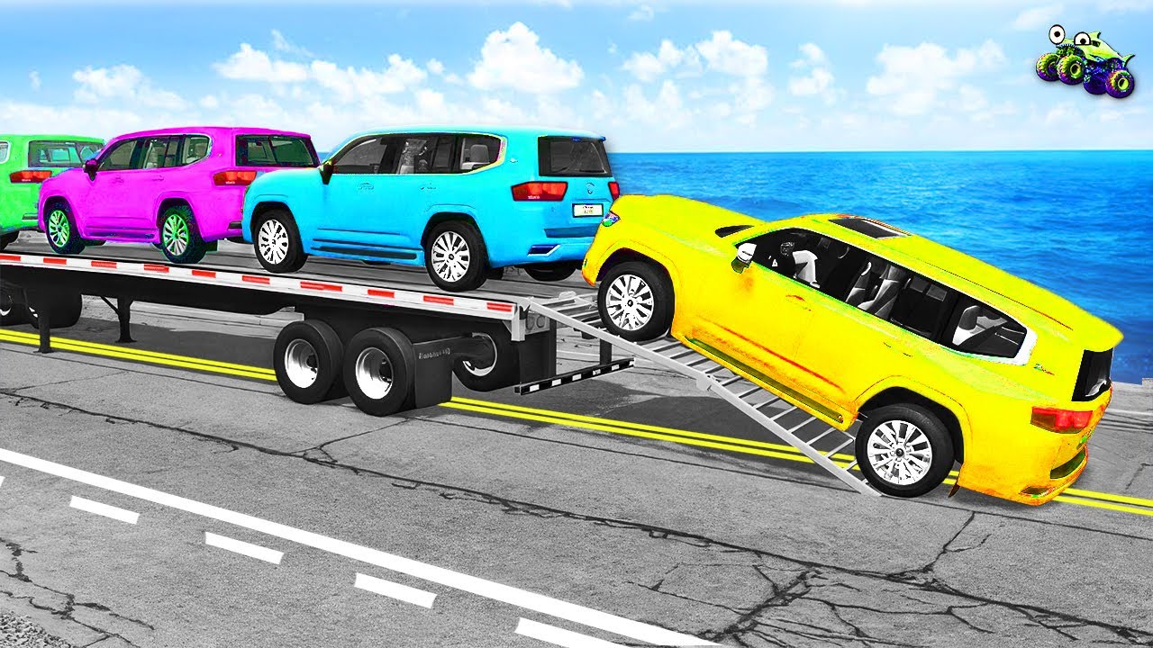 Triple Flatbed Trailer vs Reality | McQueen Transport (BeamNG) #20 🔥