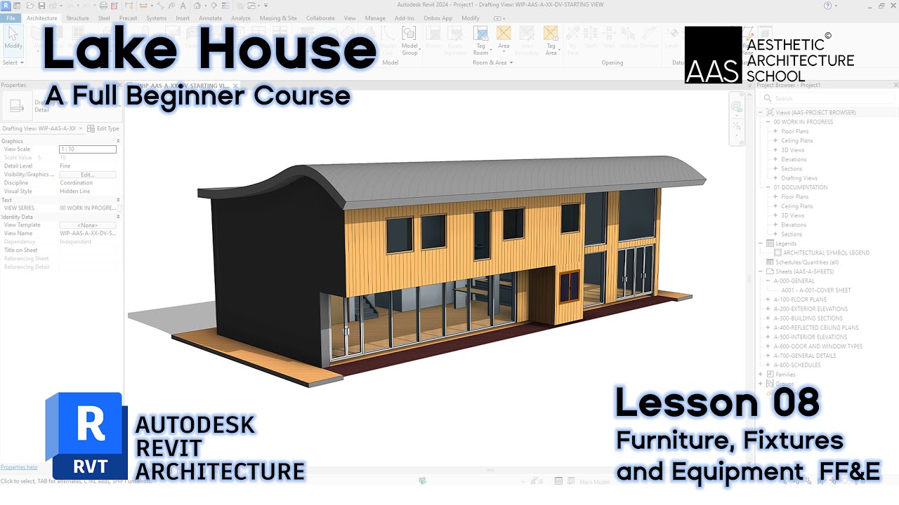 Revit Architecture Beginners Tutorial | Lesson 08 Furniture, Fixtures and Equipment | BIM Project