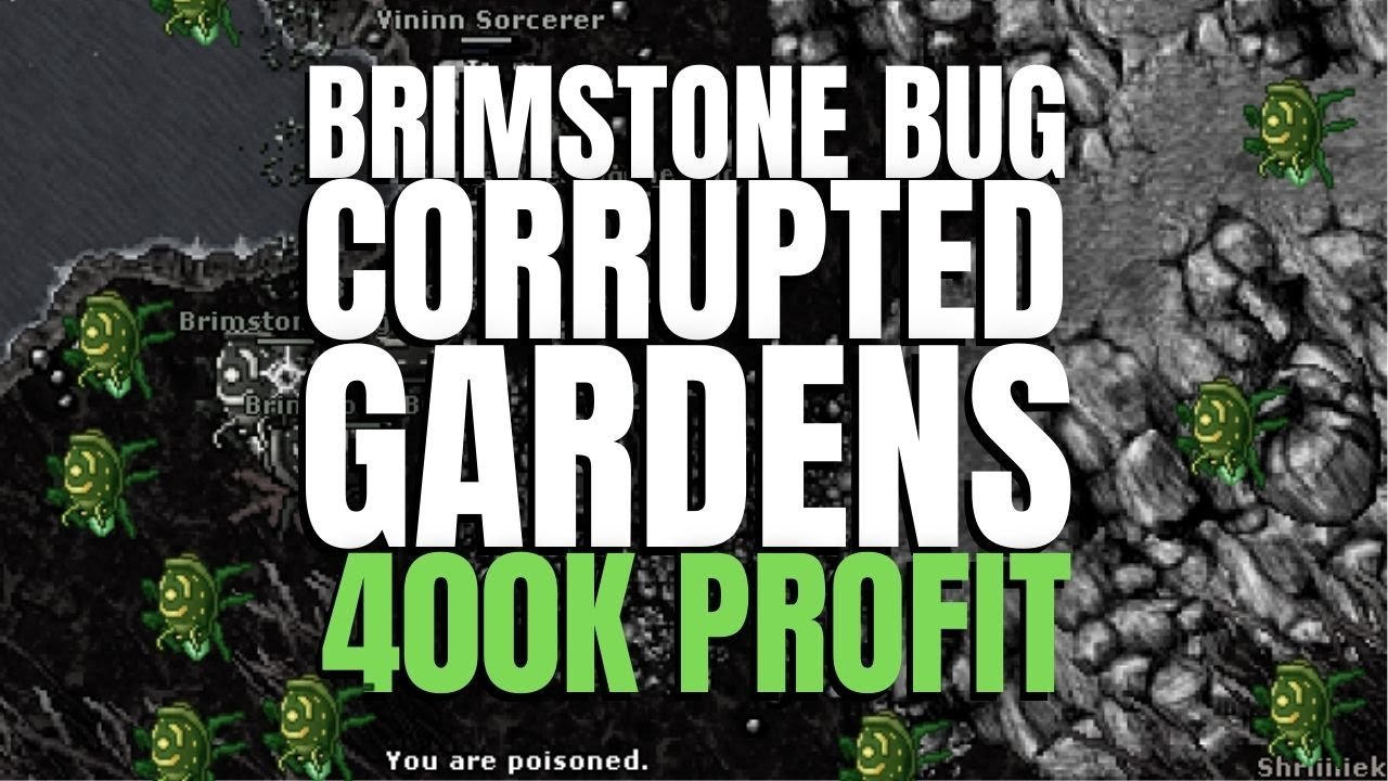 Tibia: Hunt Profit Mage MS ED 250+ 400k/hora Corrupted Gardens - Brimstone Bug #tibia