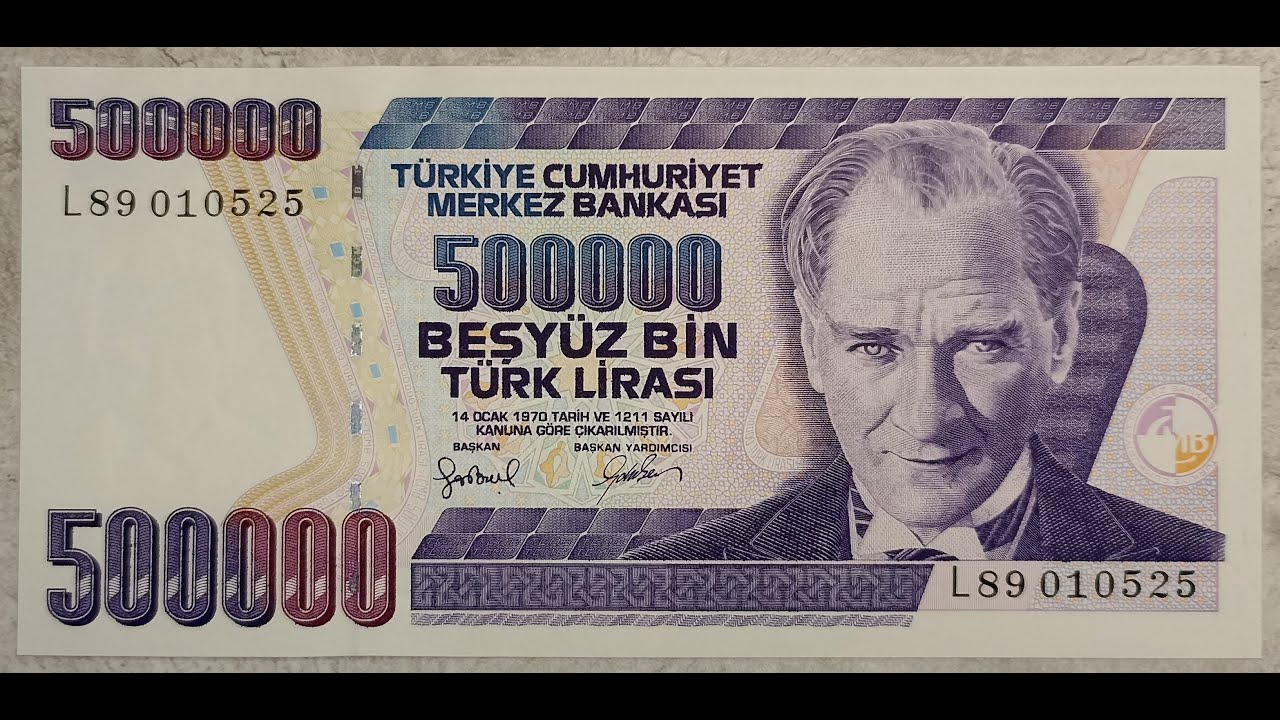 TURKEI - TURKEY - 500.000 - LIRA - 1997 - ATATURK - BANKNOTES - COLLECTING - PAPER - MONEY - NOTE