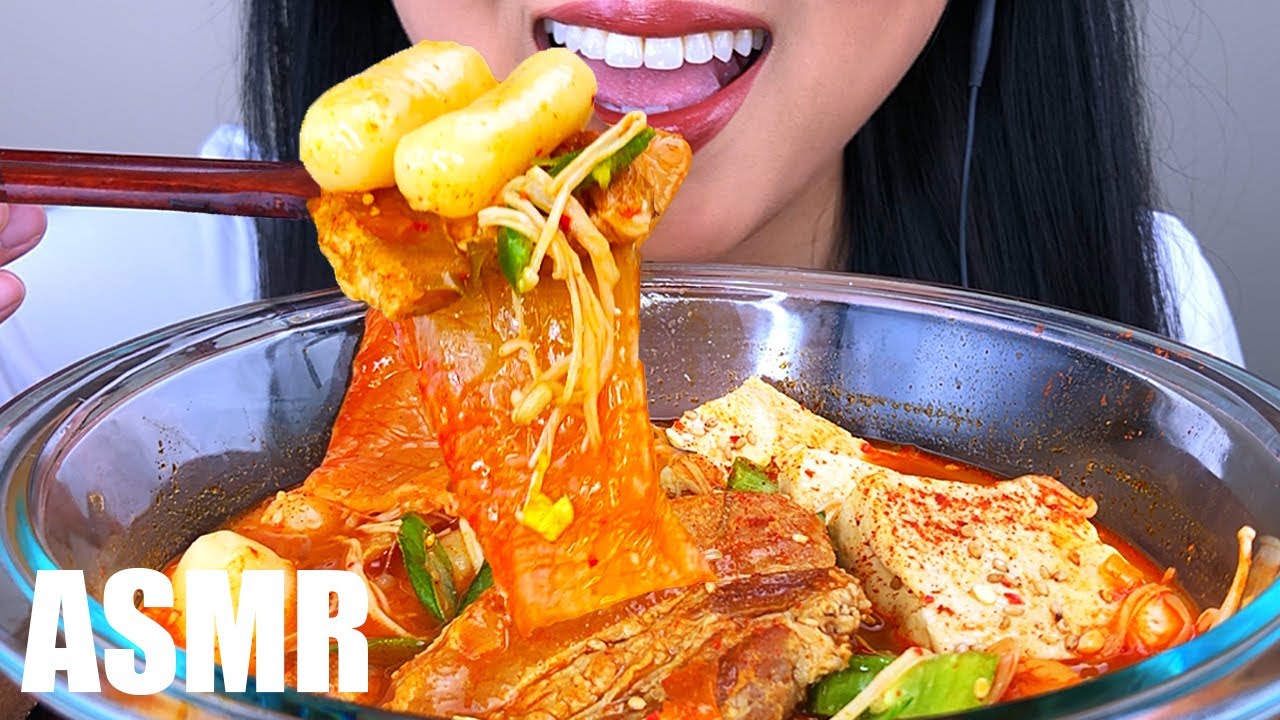 ASMR CHEESY RICE CAKES KIMCHI STEW (NO TALKING) | ASMR Phan