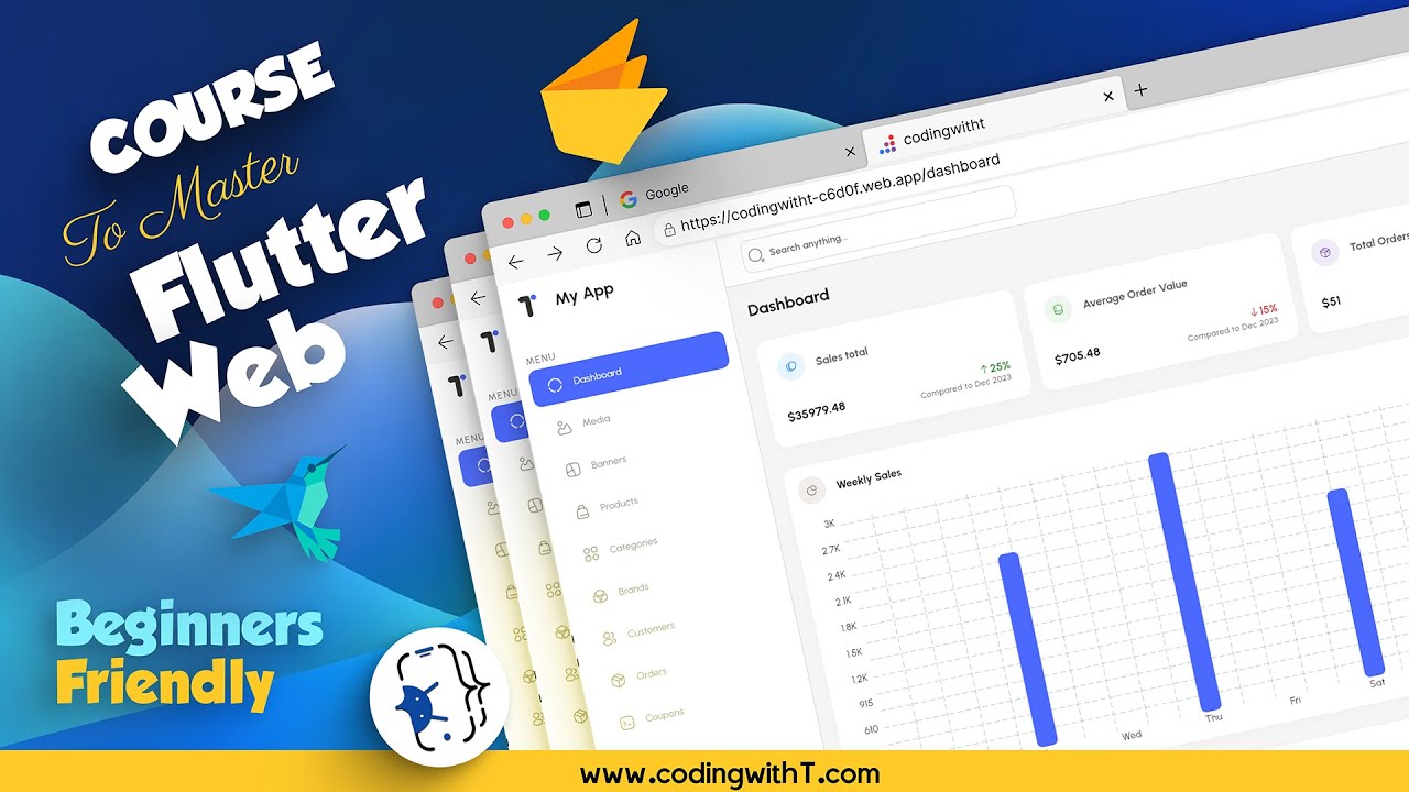 Панель администратора Flutter для электронной коммерции | Освойте веб-разработку на Flutter в 202...