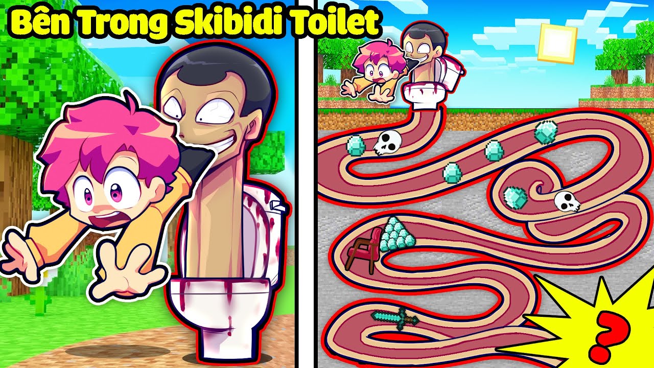 HIHA THỬ THÁCH 24H KHÁM PHÁ BÊN TRONG SKIBIDI TOILET TRONG MINECRAFT*HIHA SKIBIDI TOILET 😣🤬