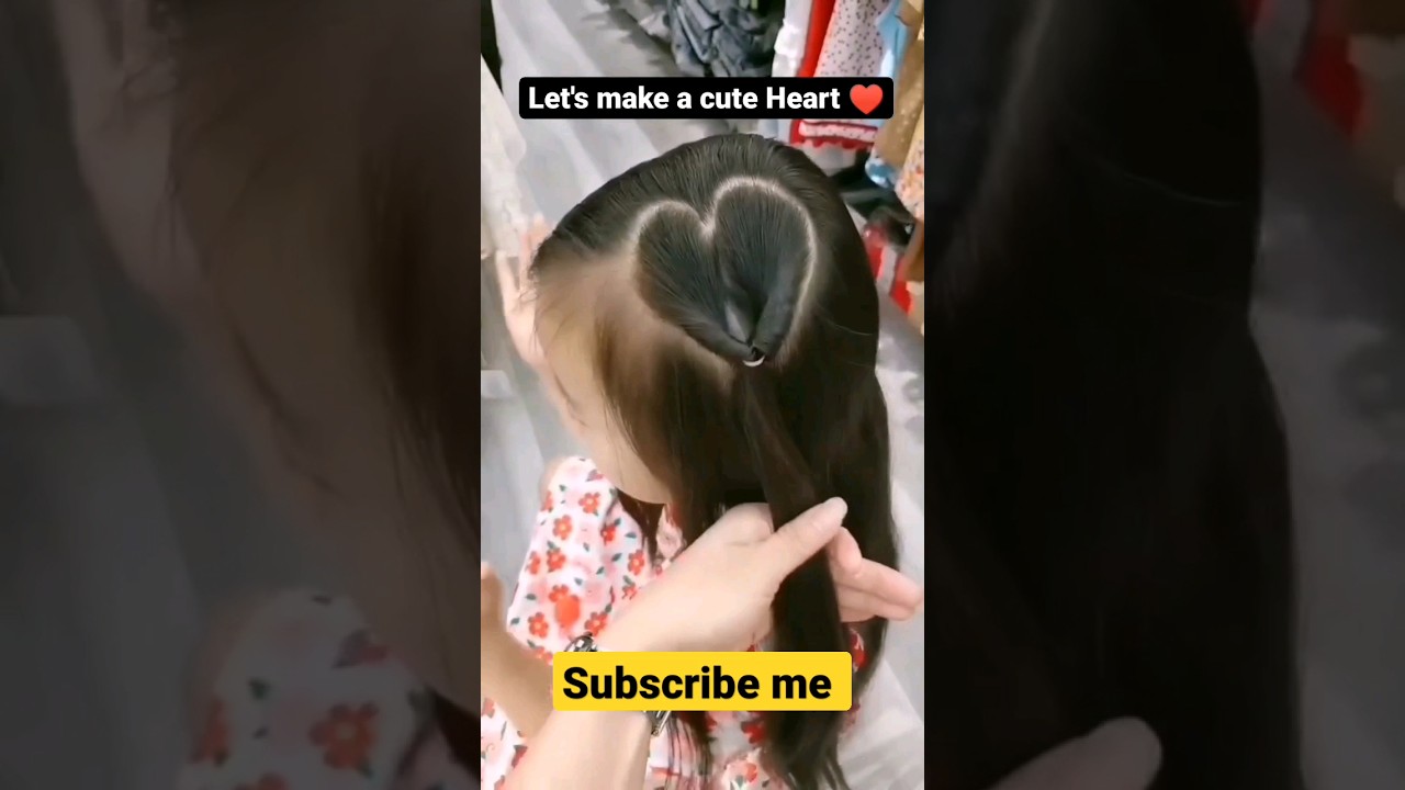 let's make a cute heart hairstyle #hairstyle #heart