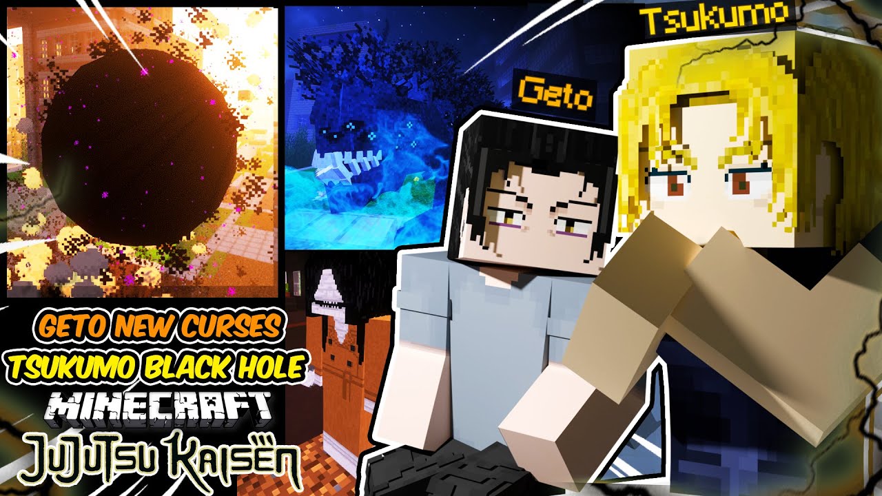 Tsukumo Yuki's BLACK HOLE and New CURSES of Geto Suguru in Minecraft Jujutsu Kaisen!