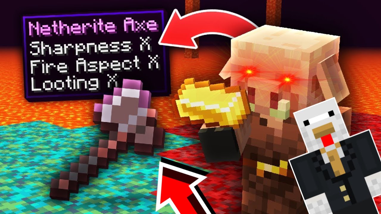 MINECRAFT BUT PIGLIN TRADE OP ITEMS (INSANE LOOT )