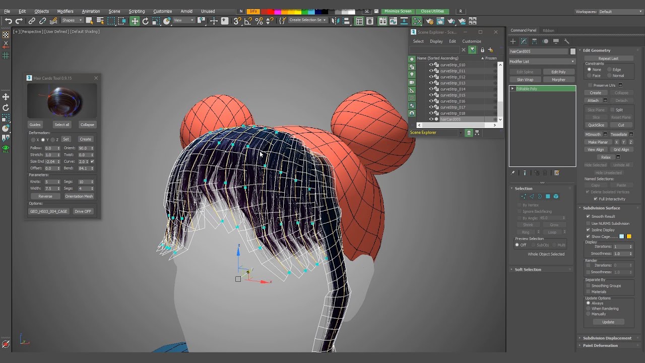 3ds Max - Hair Card Tool demoVideo 03