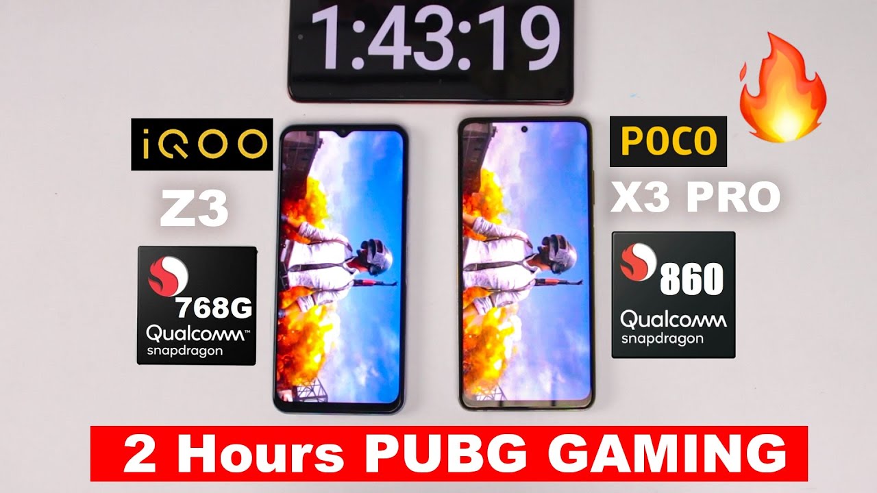 iQOO Z3 vs Poco X3 Pro 🔥🔥 Snapdragon 860 vs Snapdragon 768G |  PUBG  Test 2 Hour Gameplay