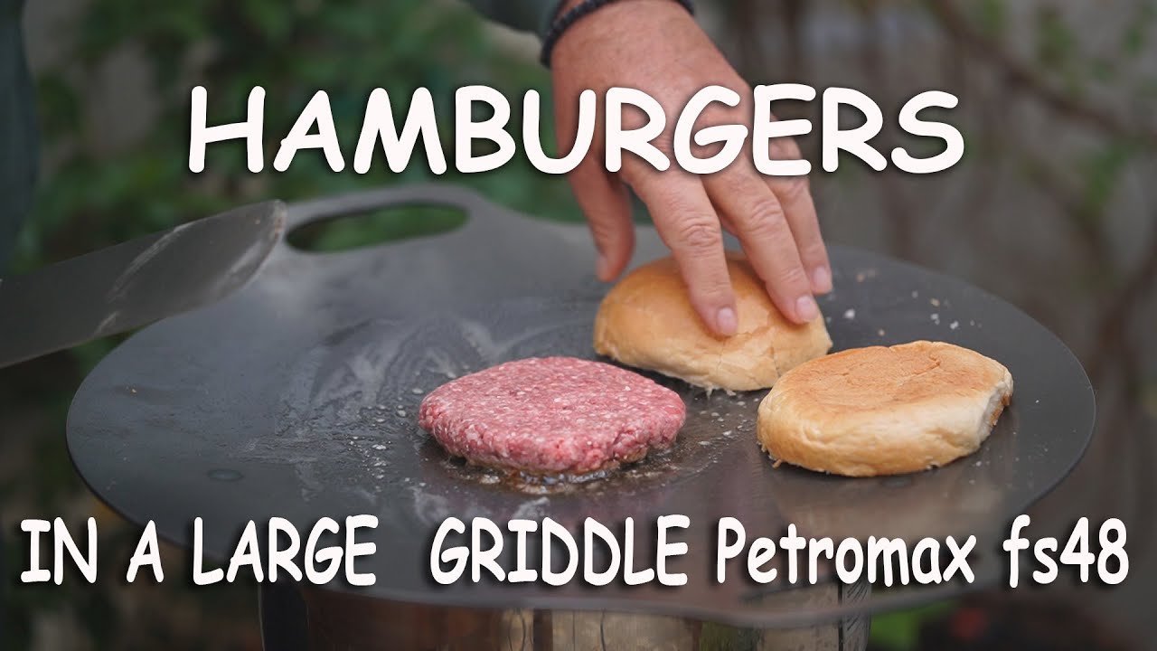 Το καλύτερο HAMBURGERS I'VE EVER MADE ASMR IN A LARGE  GRIDDLE Petromax fs48 가마솥뚜껑 대신 페트로막스 그리들