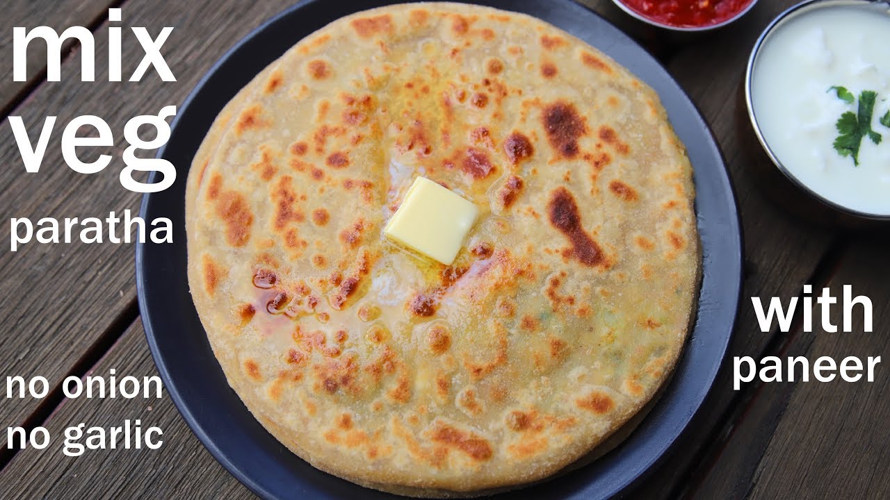 mix veg paratha with paneer - lunch box recipe | मिक्स वेजिटेबल पराठा | vegetable paratha