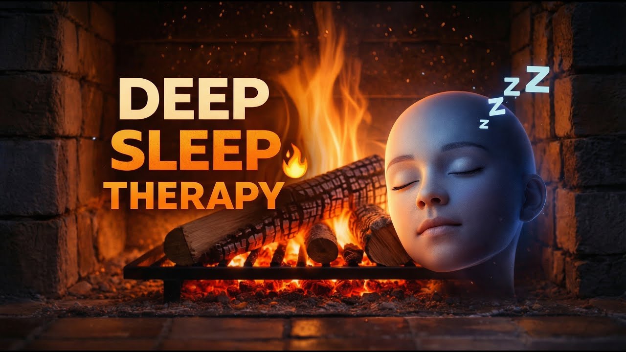 Deep Sleep Therapy Smooth jazz relaxing music & Fireplace Ambience 