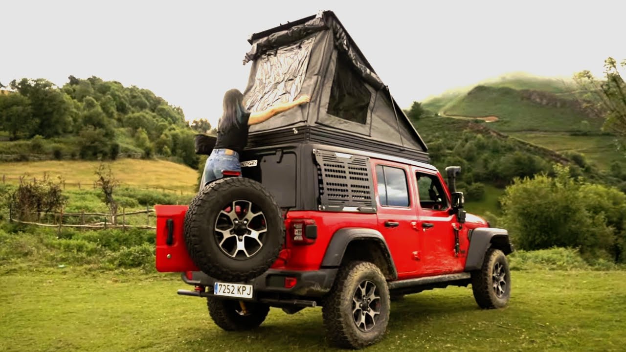 Jeep Wrangler Rubicon camperizado de ruta por Asturias