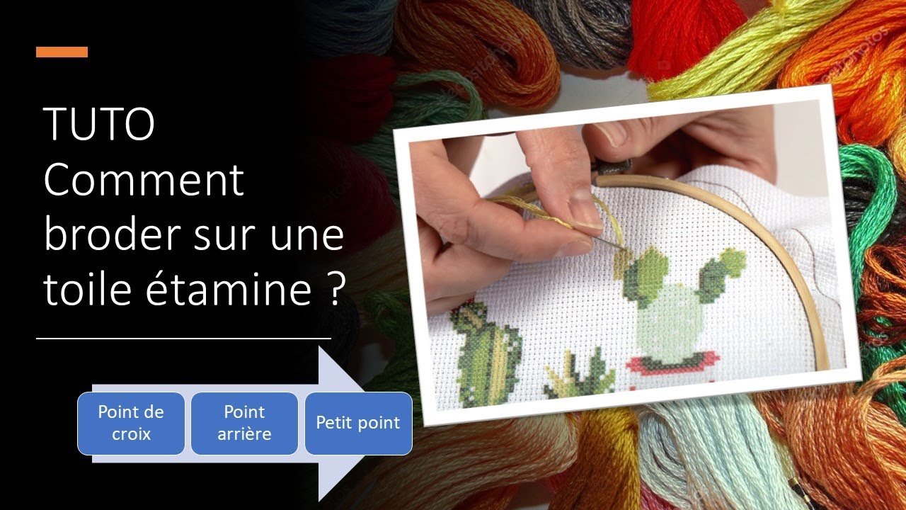 TUTO Comment broder sur une toile étamine❓️Point de croix 👌 Point arrière 👌 Petit point