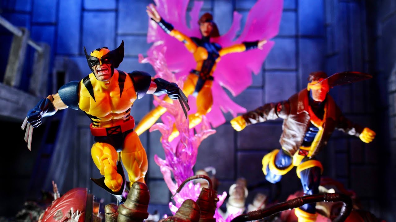 MARVEL LEGENDS X-MEN LOVE TRIANGLE 3 PACK JEAN GREY WOLVERINE CYCLOPS ACTION FIGURE REVIEW