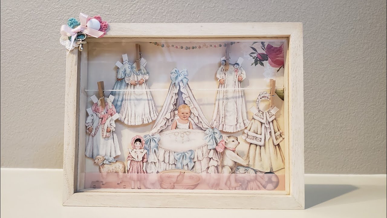 Baby Paper Doll Altered Frame