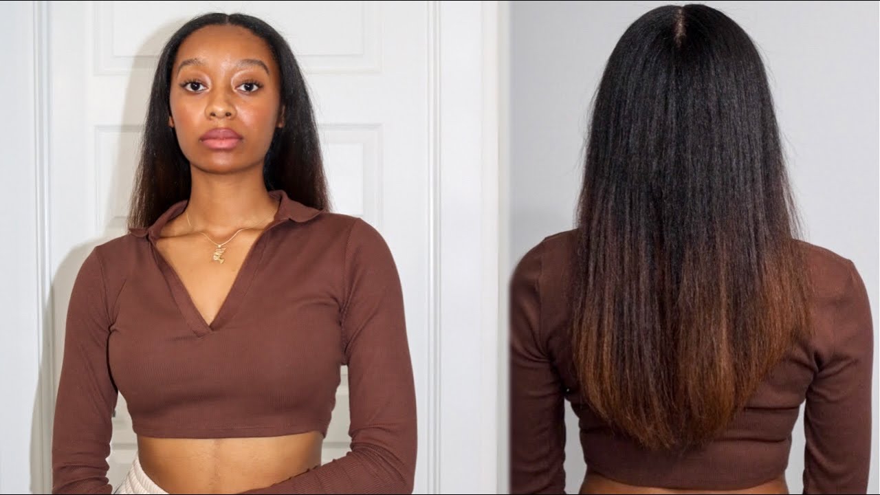 Silk Press and Trim on Natural Hair | At Home