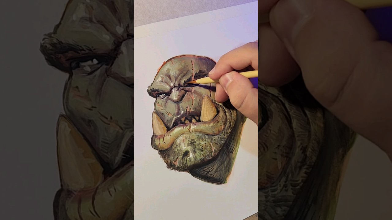 Pintando um Orc com Aquarela! #brushrush
