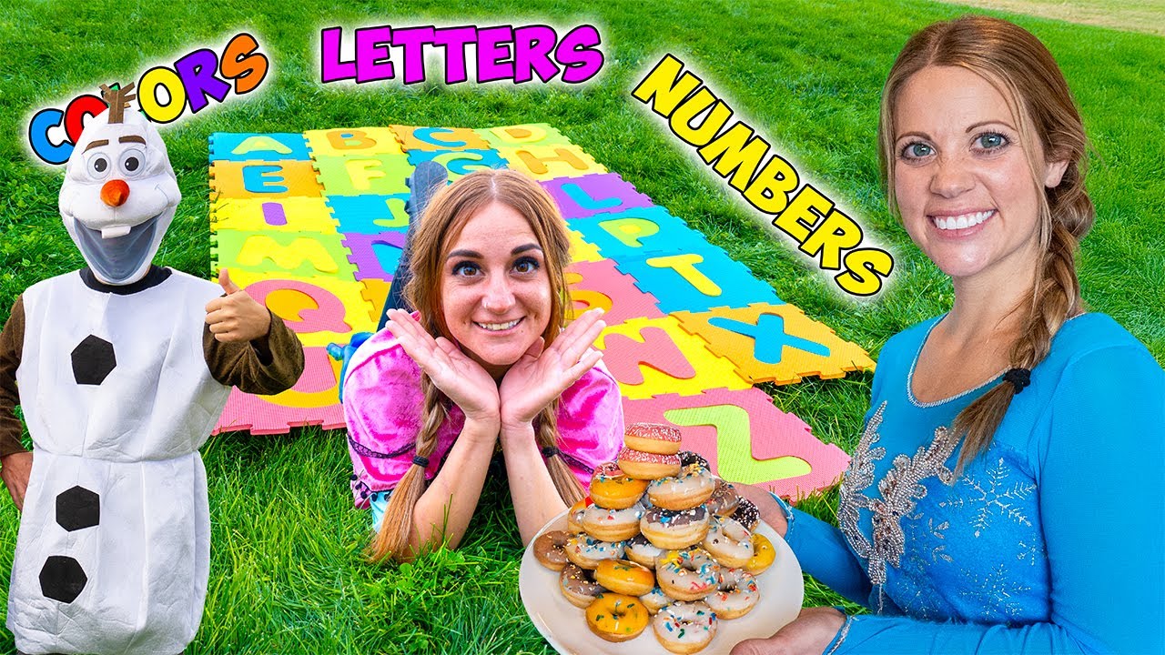 Nursery Rhyme Song! Elsa, Anna, Maleficent, Ariel, and Olaf Learn the Alphabet, Numbers, & More!
