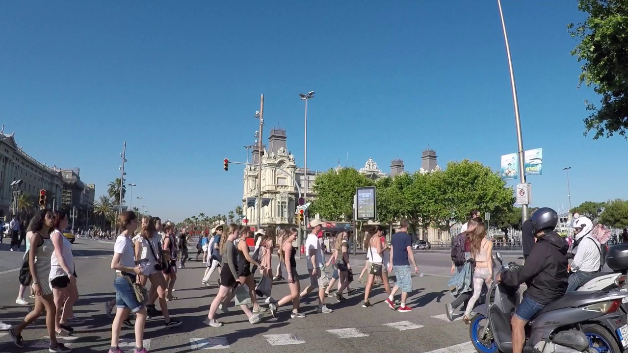 Espagne Barcelone Route vers front de mer, Gopro / Spain Barcelona Road to waterfront, Gopro