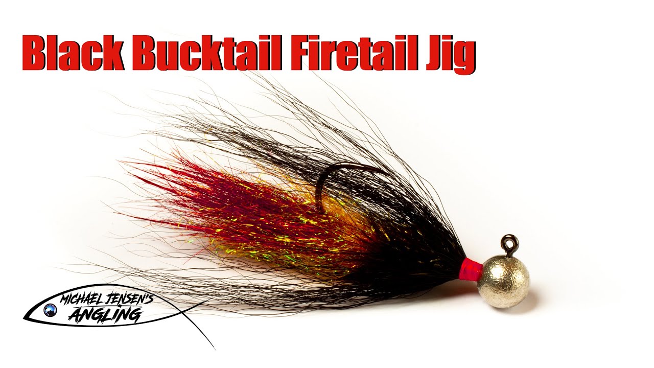 Black Bucktail Firetail Jig - Classic Bucktail Jig tying tutorial