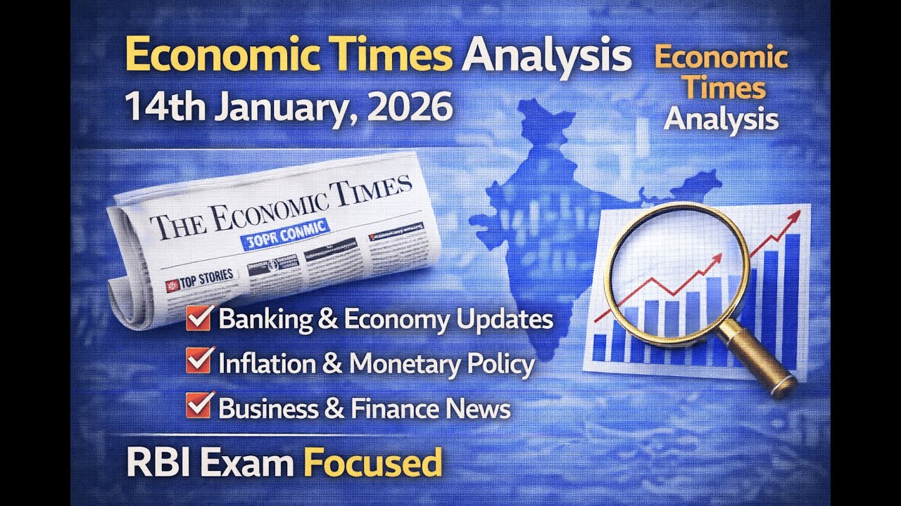 Economic Times Newspaper Analysis | 14 January 2026 | RBI Grade B