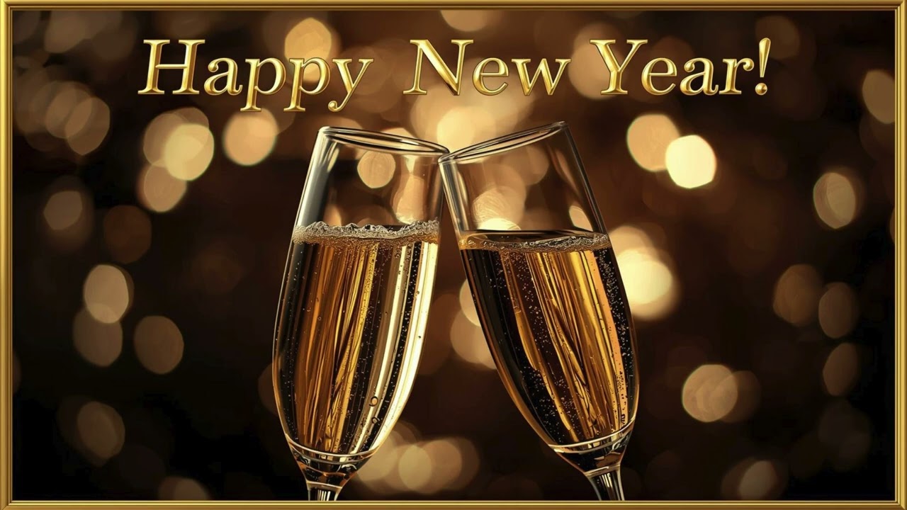 Happy New Year Champagne Toast | Luxury Framed TV Art | Elegant Ambient Celebration Screensaver