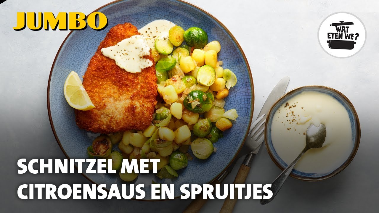 Wat eten we? Schnitzel met citroensaus en spruitjes