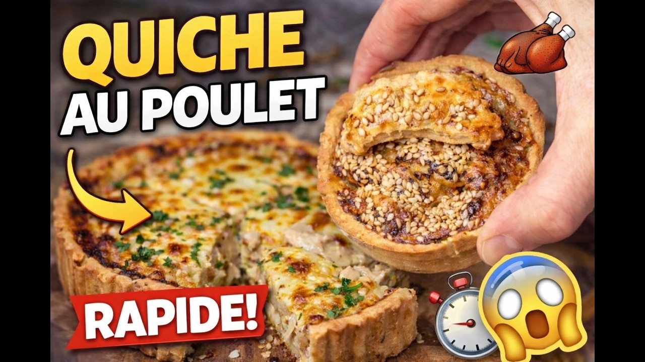 Quiche rapide et simple au poulet ! Recette de A à Z
