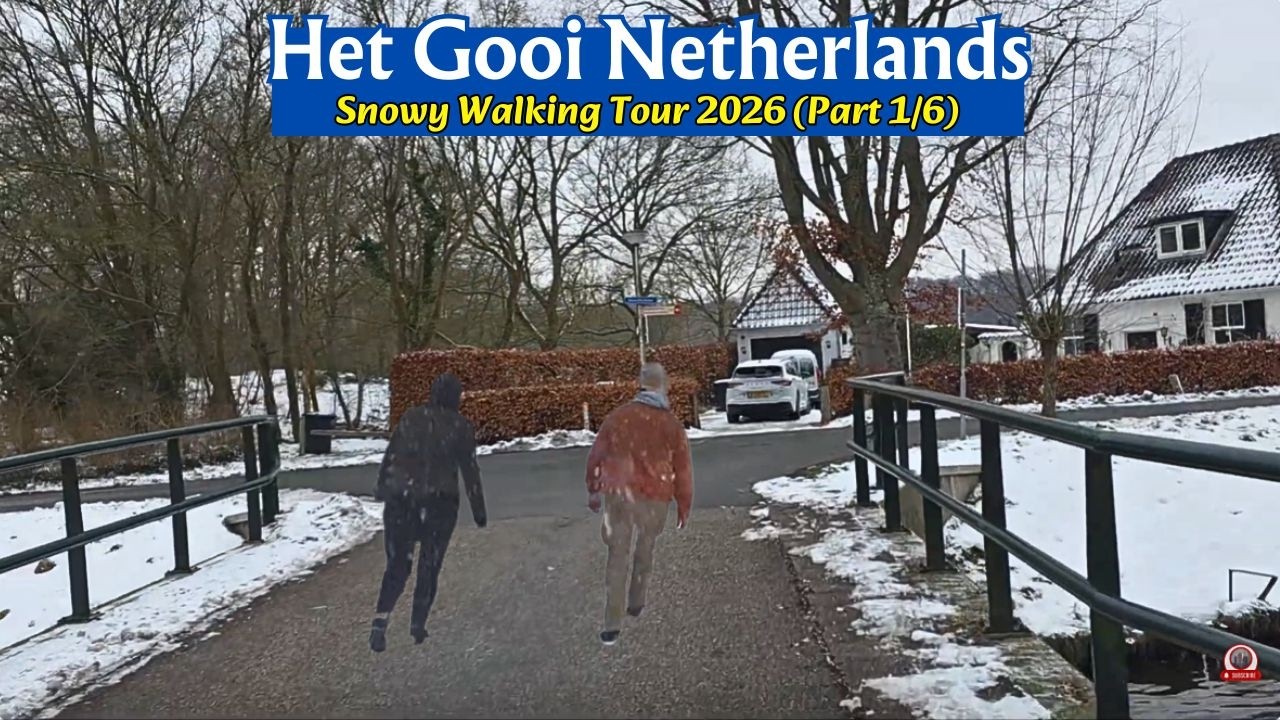 Walking in the snow in the neighbourhood of Het Gooi The Netherlands part 1 of 6