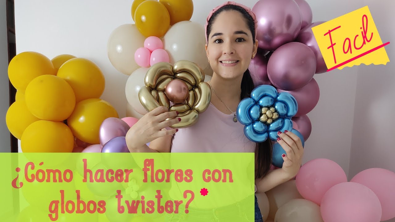 ¿COMO HACER DOS FLORES HERMOSAS CON GLOBOS TWISTER? (Aprende paso a paso)