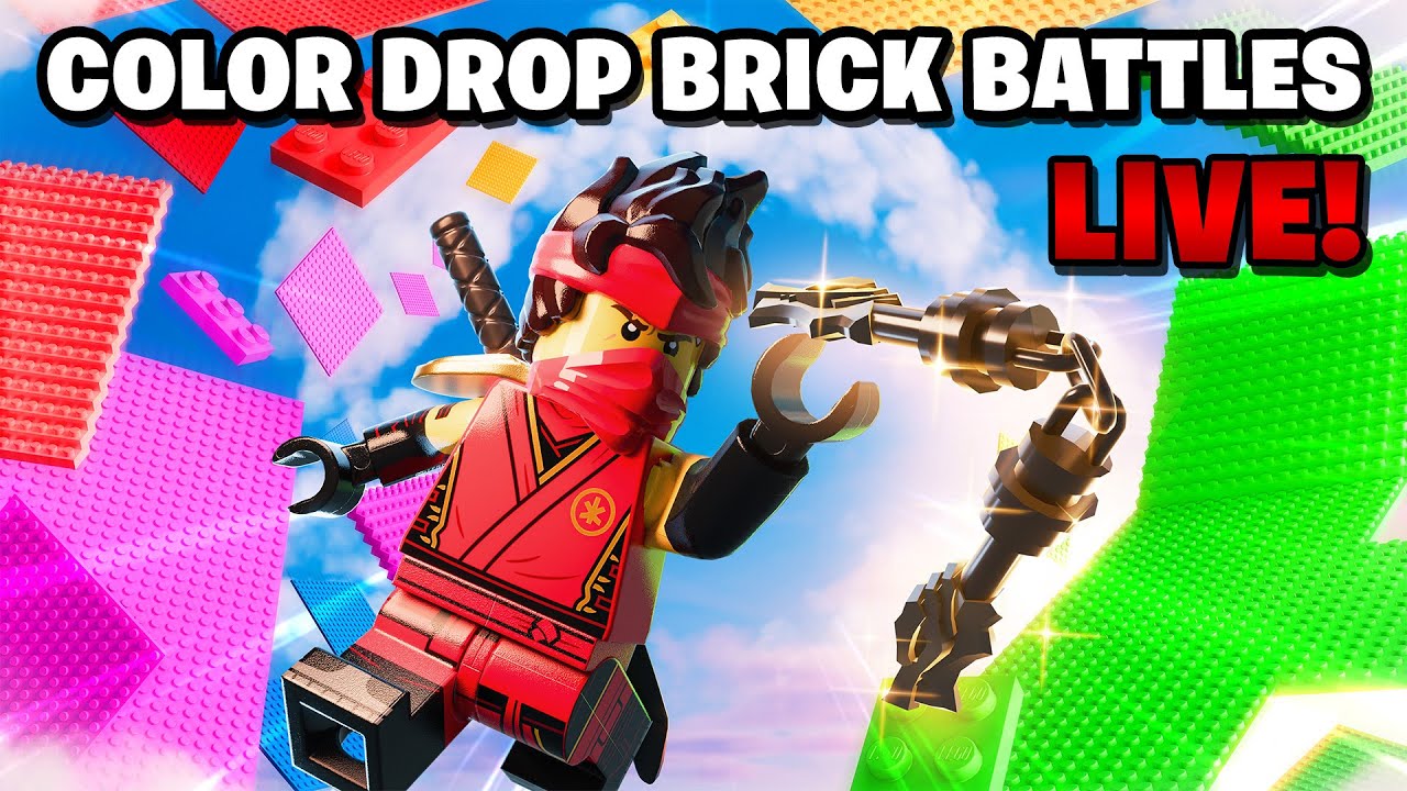 Playing Color Drop Brick Battles | LEGO Fortnite Creative
