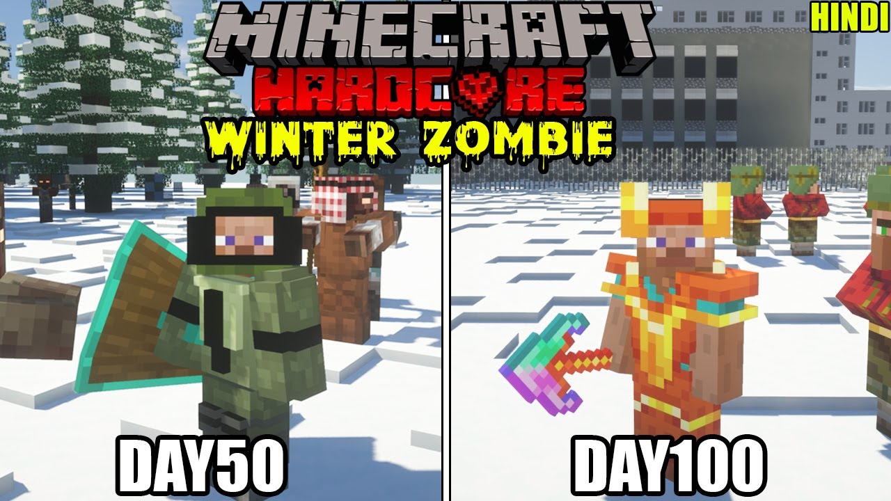 I Survived 100 Days in a ZOMBIE Apocalypse in Minecraft Here's What Happened HINDI