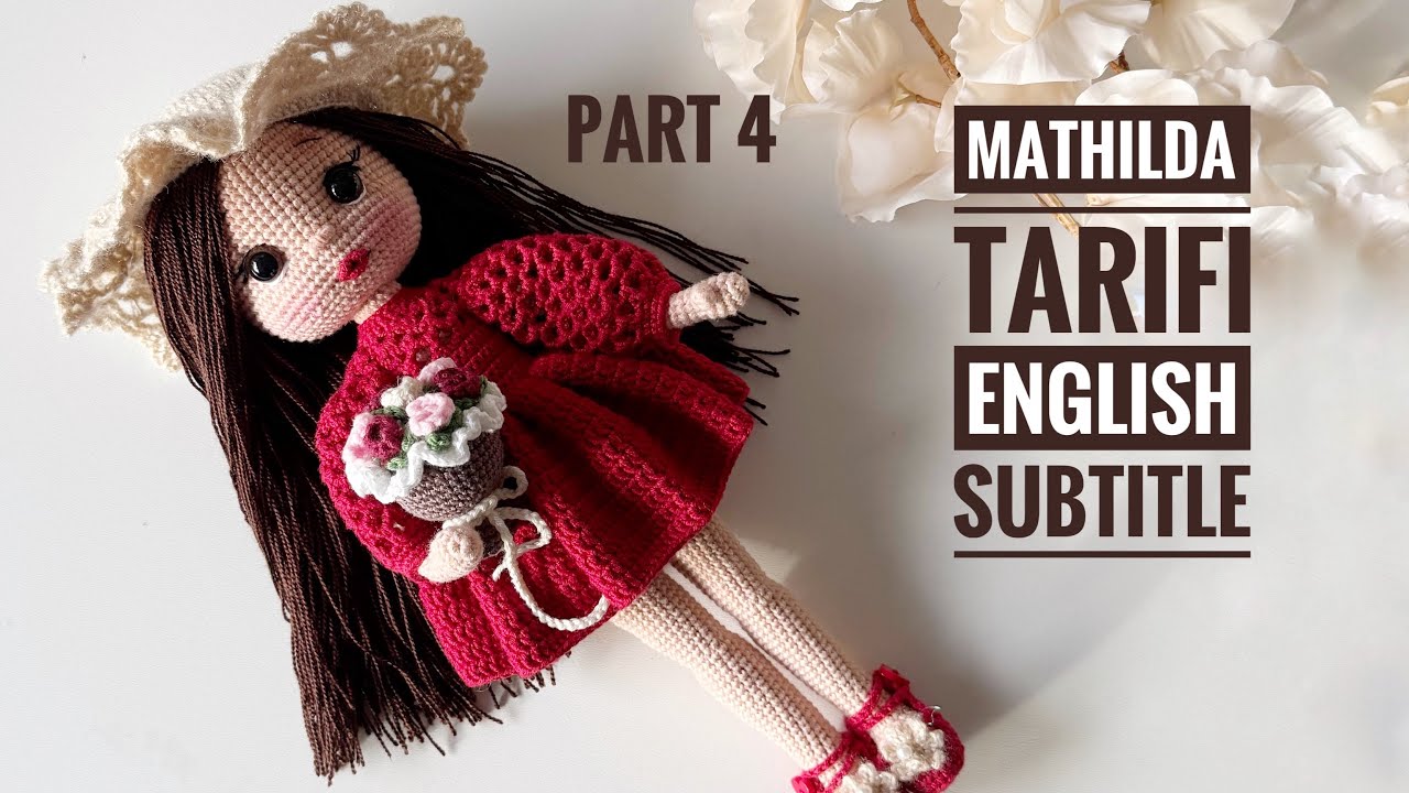 Amigurumi Mathilda bebek ♥️ 4/5 English Subtitle (hair, shoe, saç, Ayakkabı) #español#amigurumidoll 