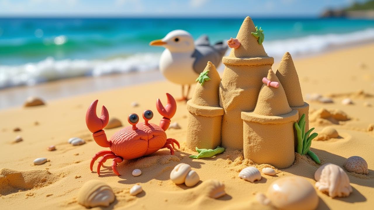 A Diligent Group of Ants Building an Amazing Sandcastle by the Sea | Story For Kids