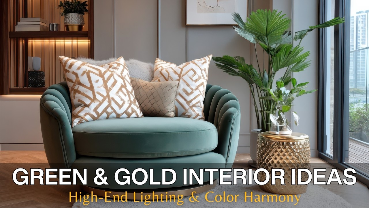 Green & Gold Interior Ideas: High-End Lighting & Color Ideas for Modern Minimalist Spaces