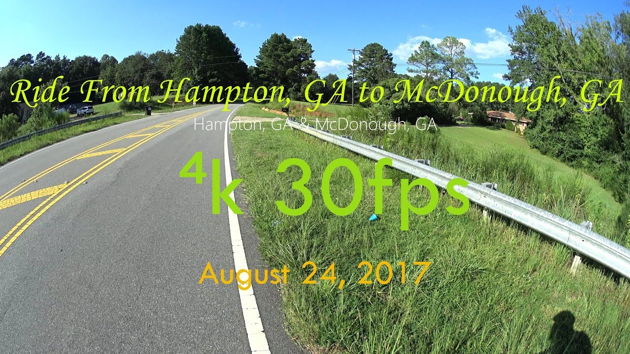 ⁴ᴷ Hampton to McDonough, GA | Bicycle Trip | 4k@30fps | 2017