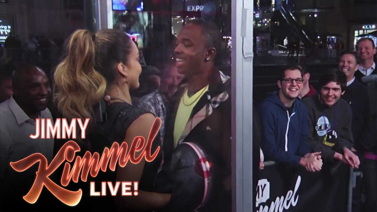 Jimmy Kimmel Live Celebrity Kissing Booth with Jessica Alba