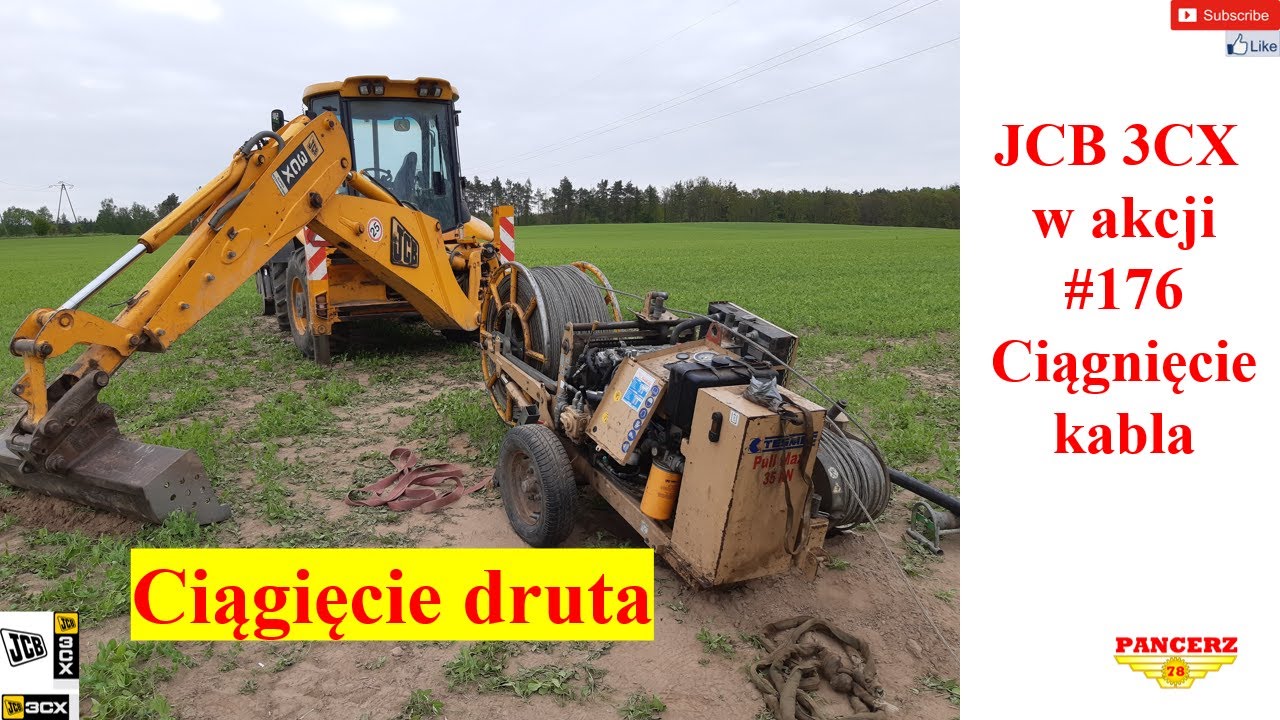 JCB 3CX w akcji. #176 Ciągnę druta. Ciągnięcie kabla.