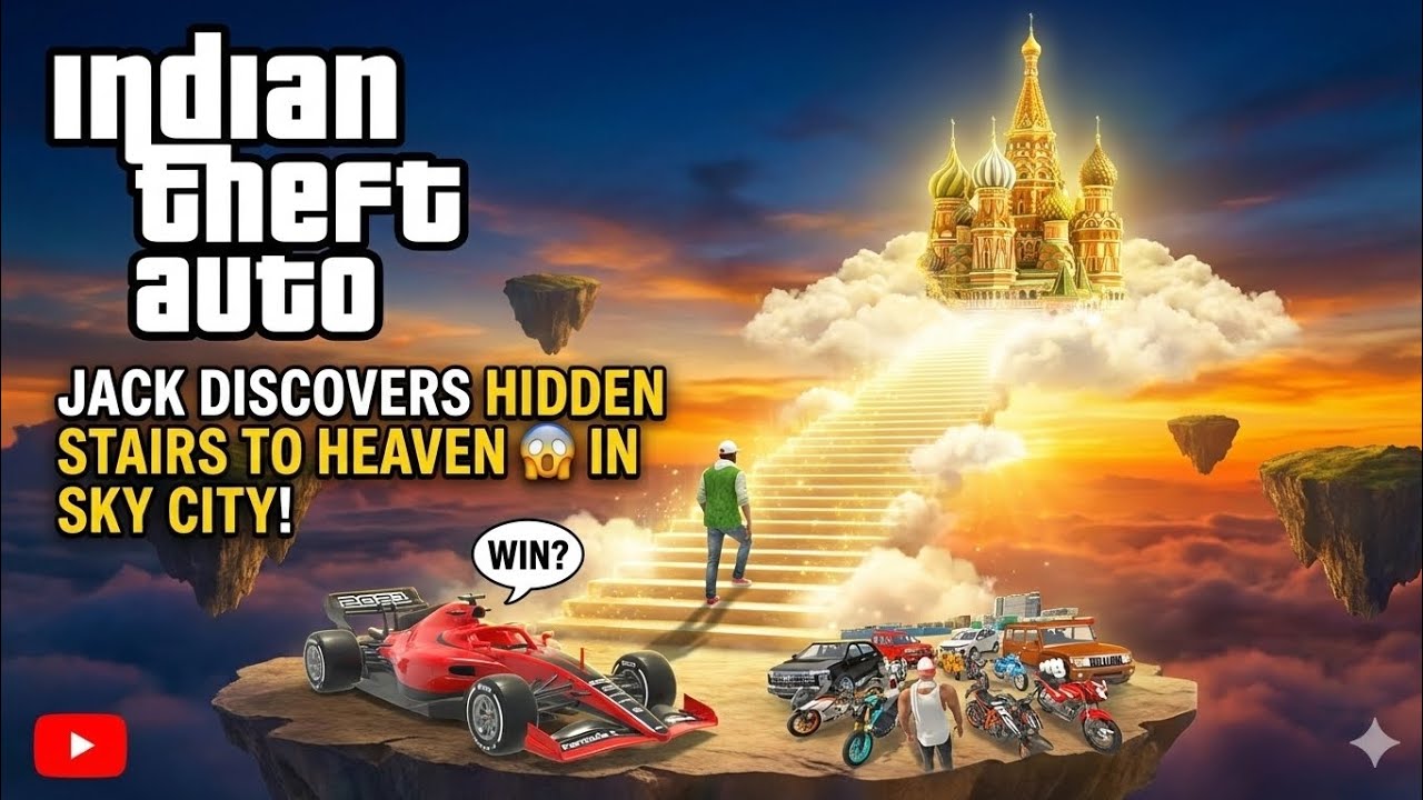 INDIAN THEFT AUTO Jack Discovers Hidden Stairs to Heaven 😱 in Sky City! 