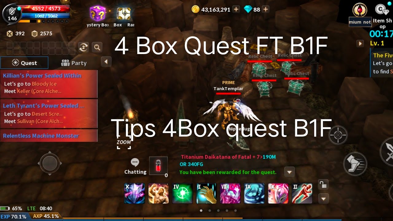 Cabal Mobile Forgotten Temple B1F 4 Box Quest I BallaretYT I FT B1F 4Box Quest