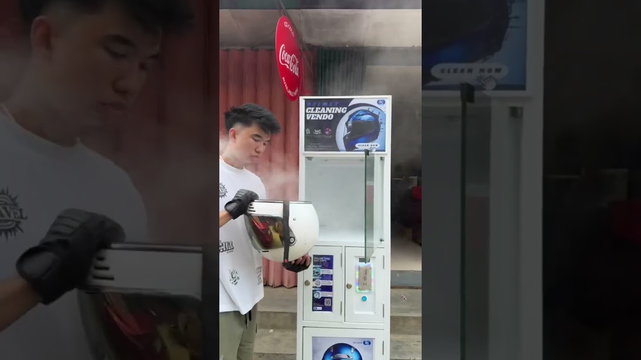 Motorbike helmet cleaning vending machine | Adhbut Tech