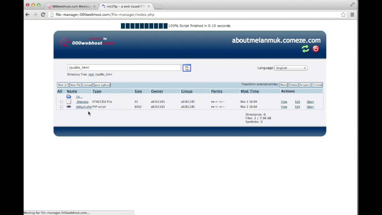 Host a Web Page Using 000webhost