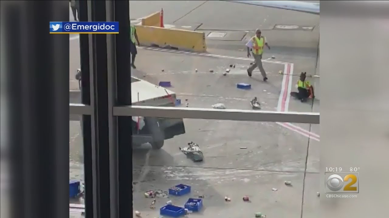 Catering Truck Loses Control At O'Hare