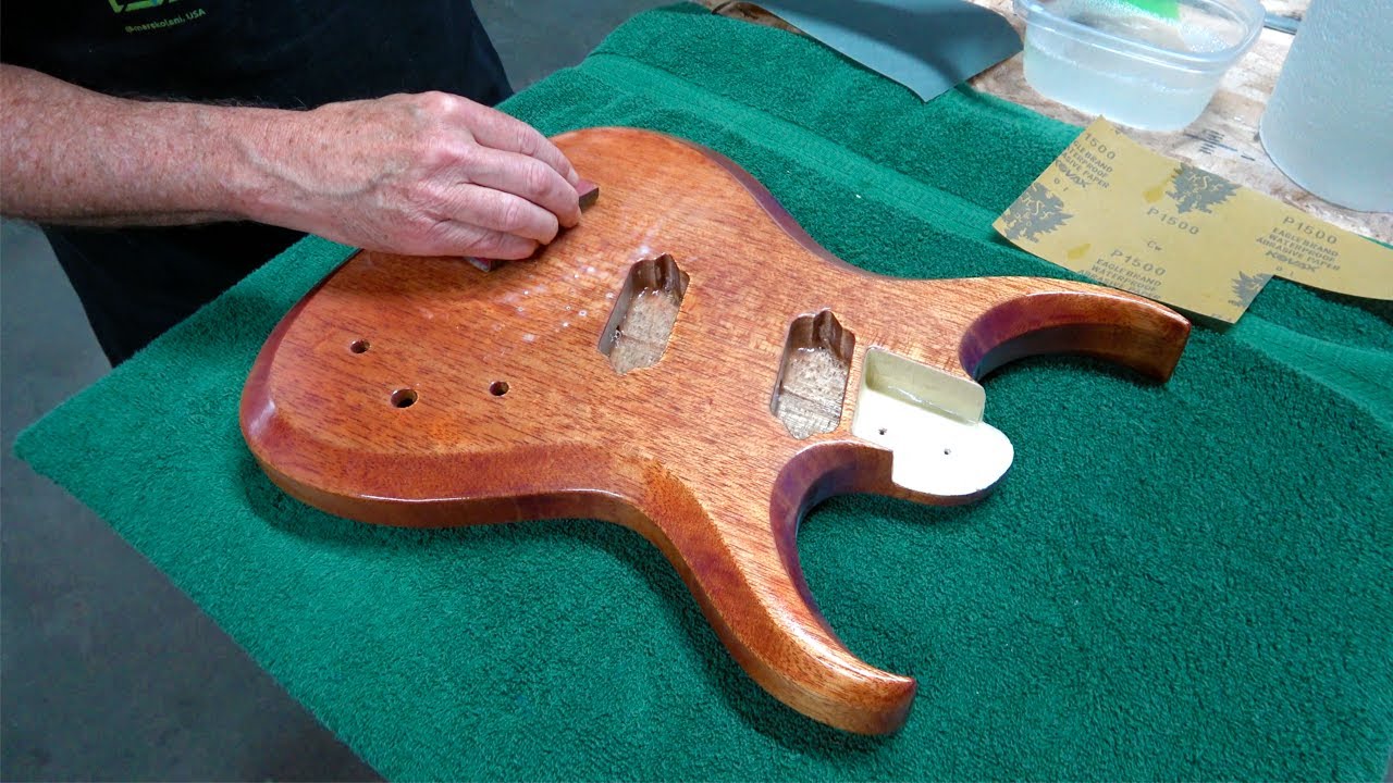 Making A Six String Multi Scale Guitar: Wet Sanding The Clear Coat