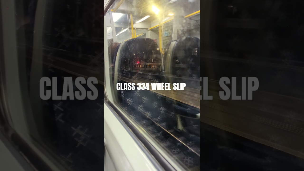 CLASS 334 WHEEL SLIPPING DUE TO WET TRACKS